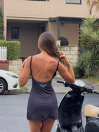 The Flipside Mini Dress in Midnight