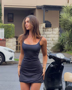 The Flipside Mini Dress in Midnight