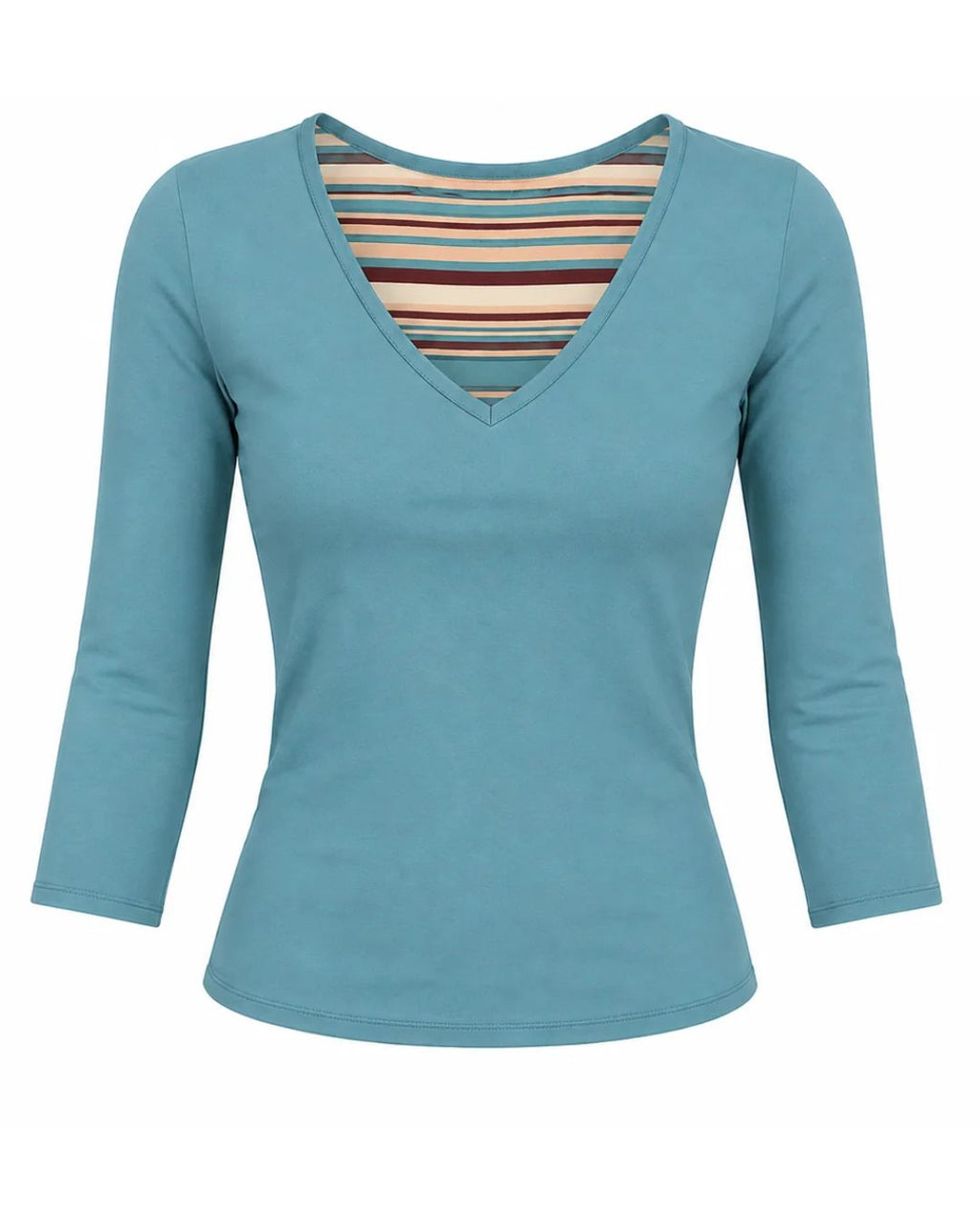 Teal Reversible V-neck Top