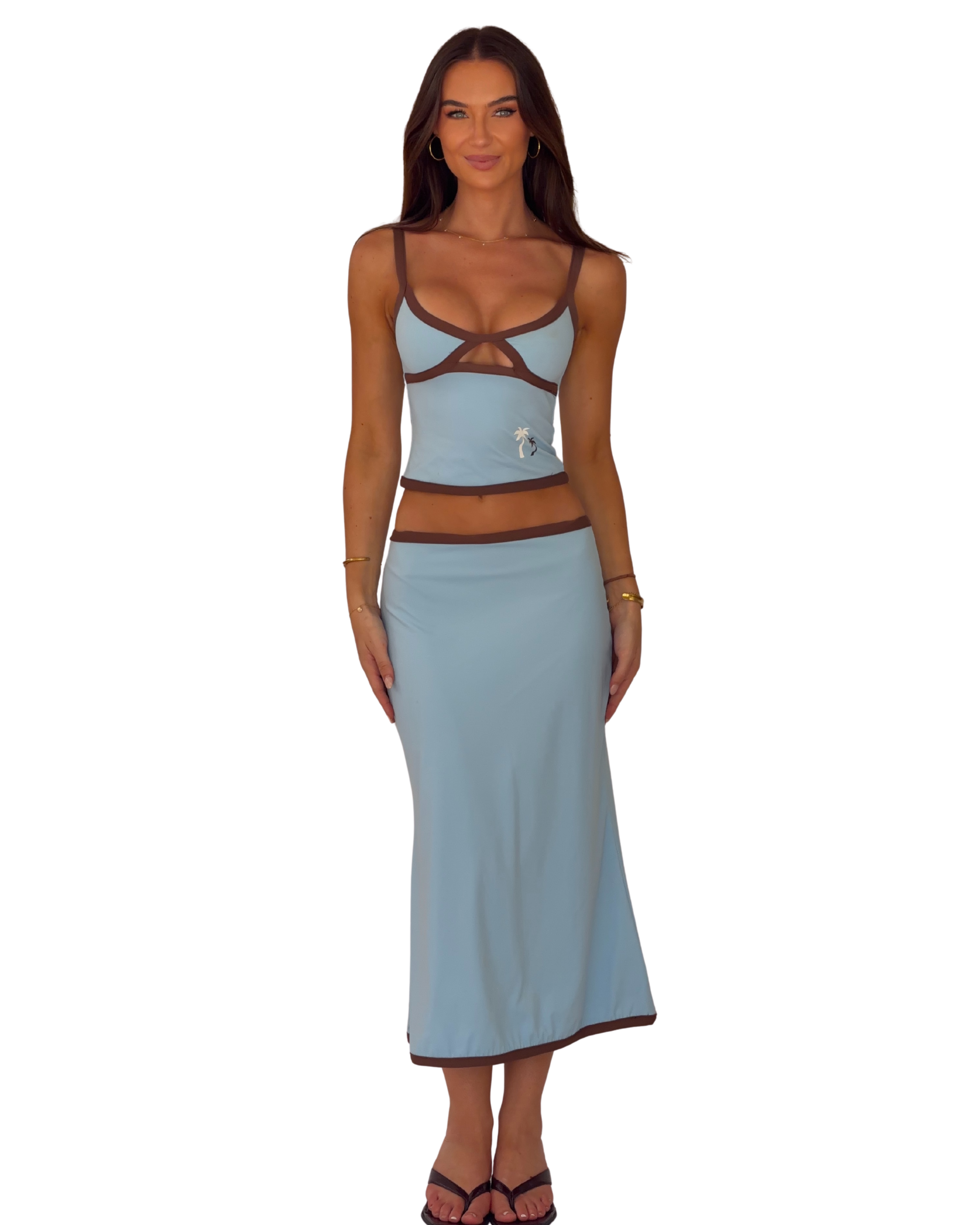 The Sunday Midi Skirt in Bluebell