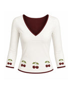 Cherry Reversible V-Neck Top