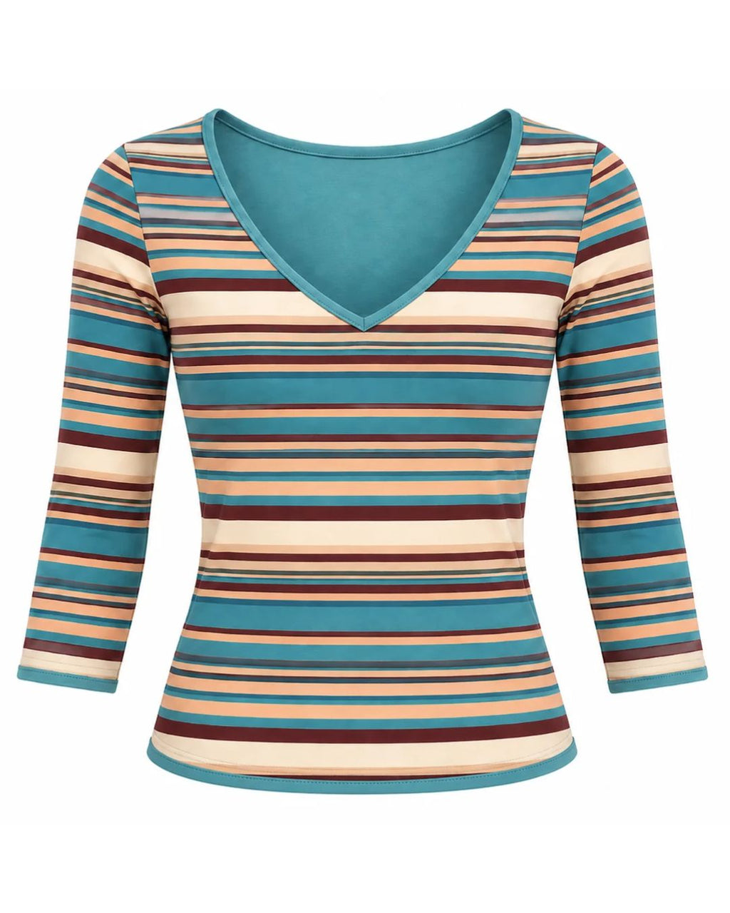 Teal Reversible V-neck Top
