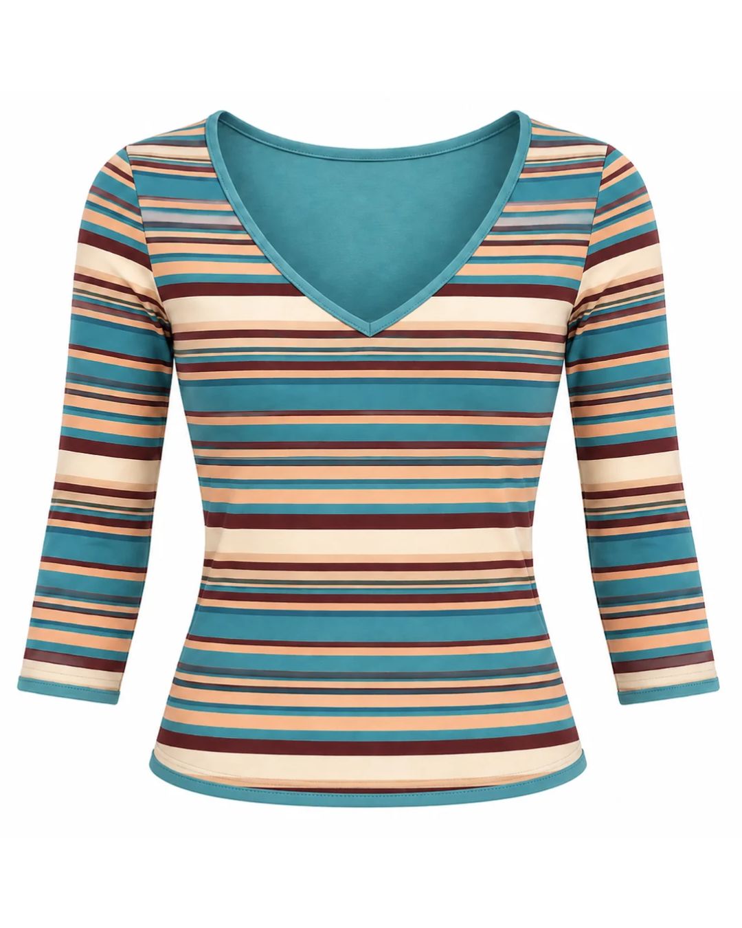Teal Reversible V-neck Top