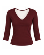 Cherry Reversible V-Neck Top