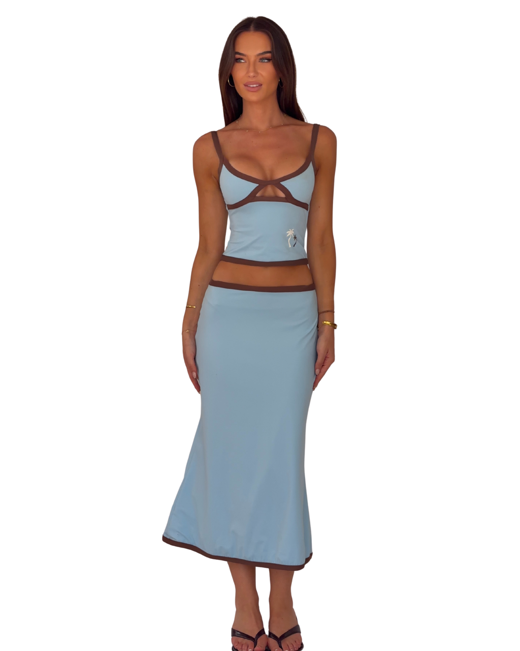 The Sunday Midi Skirt in Bluebell