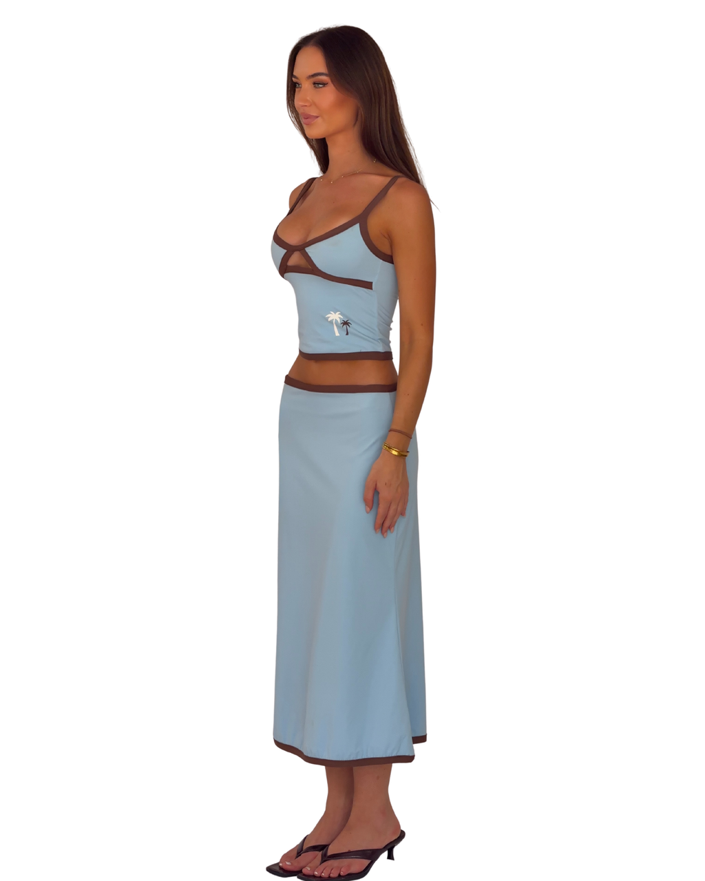 The Sunday Midi Skirt in Bluebell