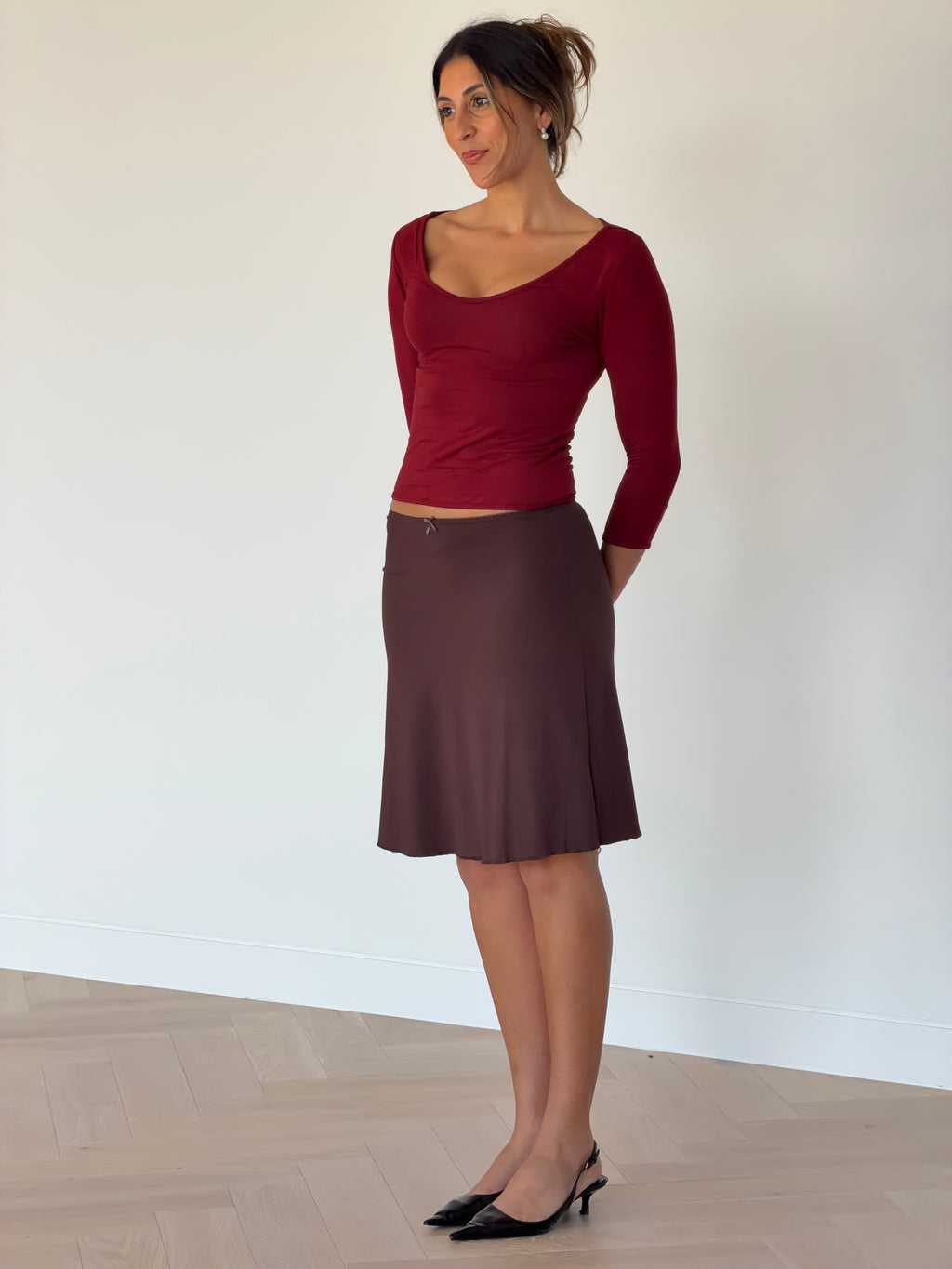 Cherry Reversible V-Neck Top