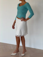 Teal Reversible V-neck Top