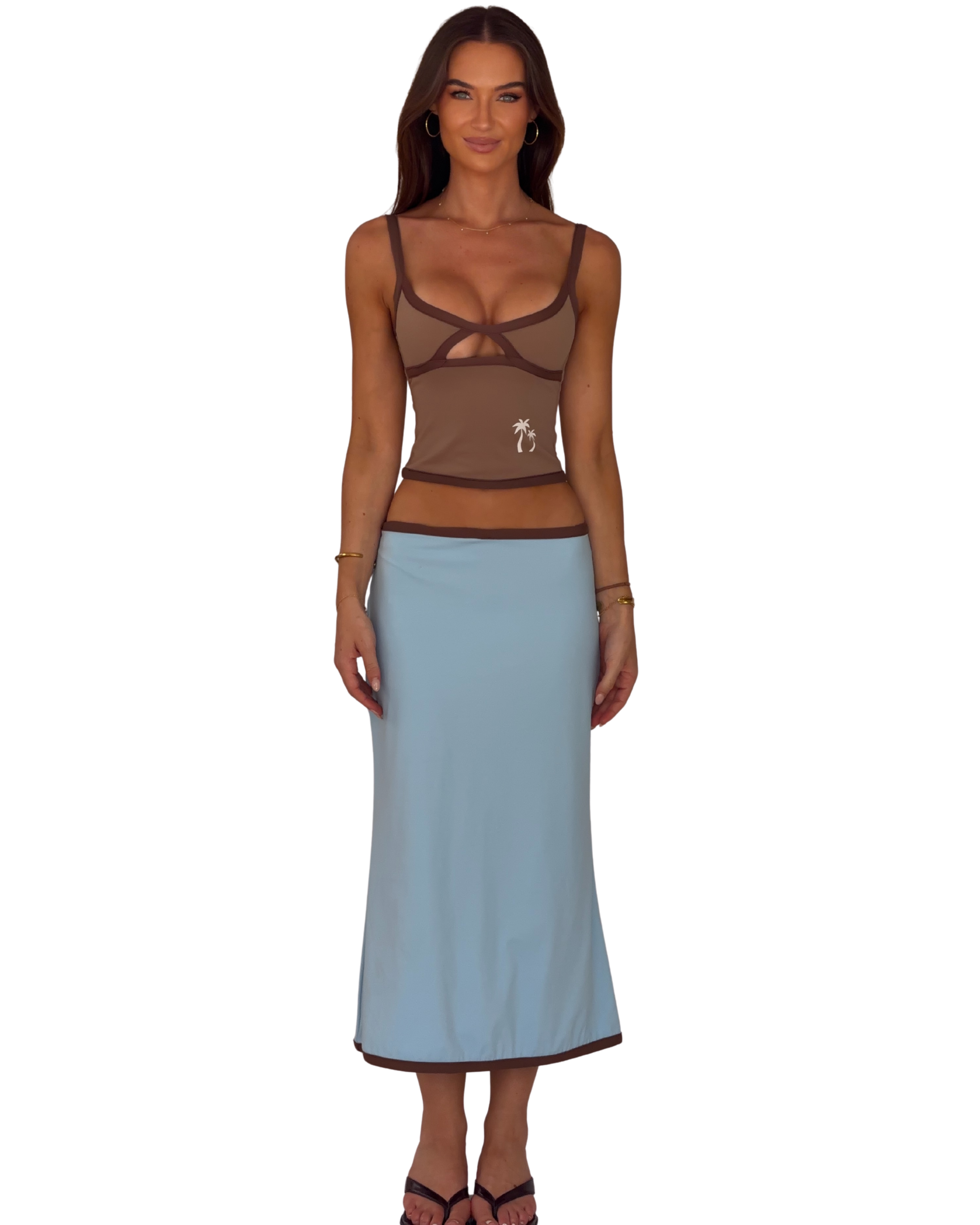 The Sunday Midi Skirt in Bluebell