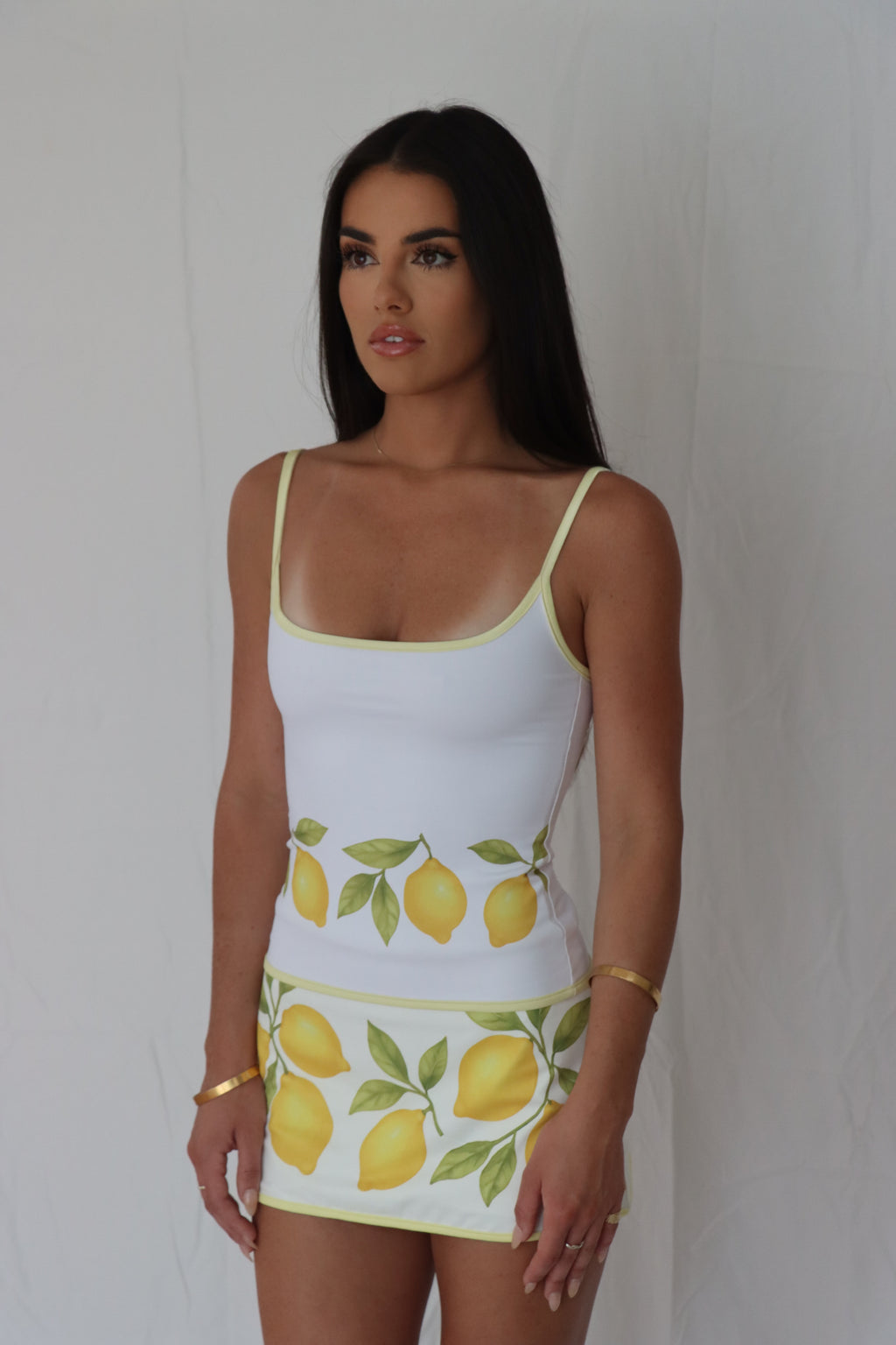 The Split Micro Mini Skirt in Lemon Drop