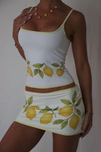 The Split Micro Mini Skirt in Lemon Drop