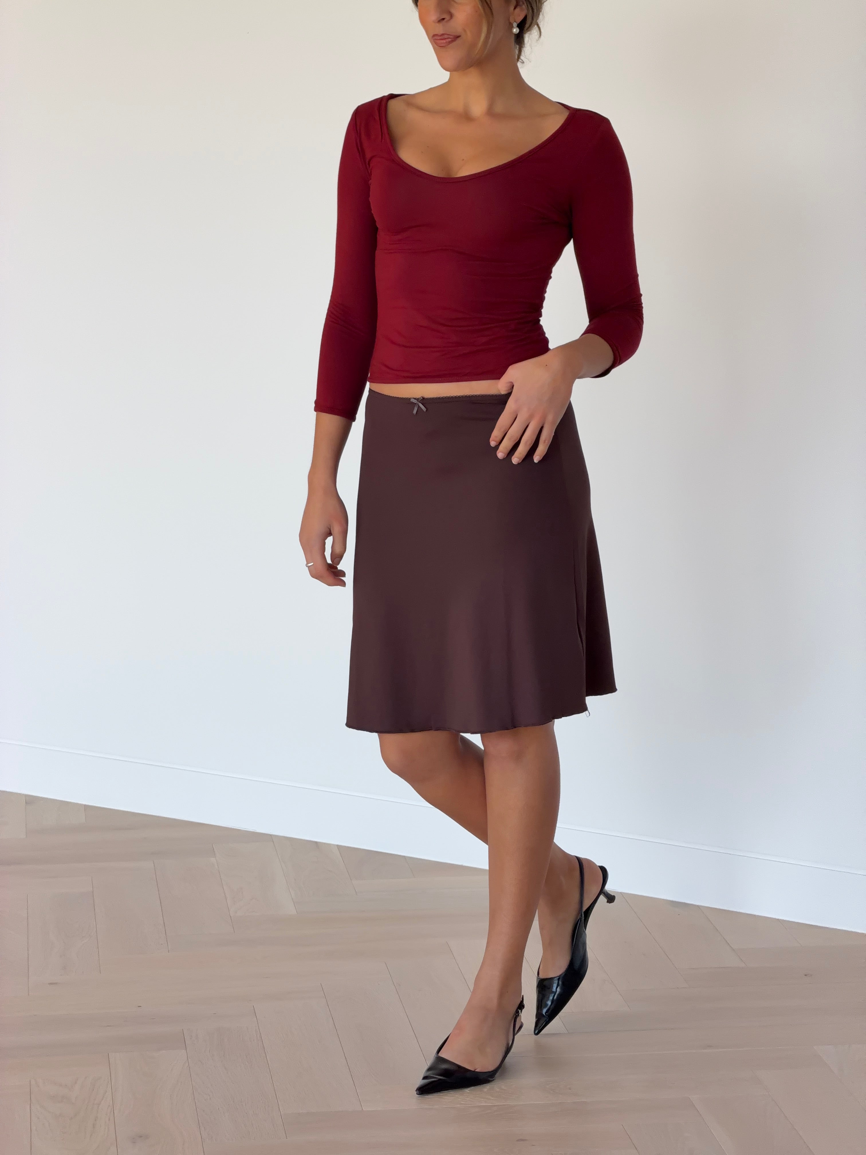 Cherry Reversible V-Neck Top