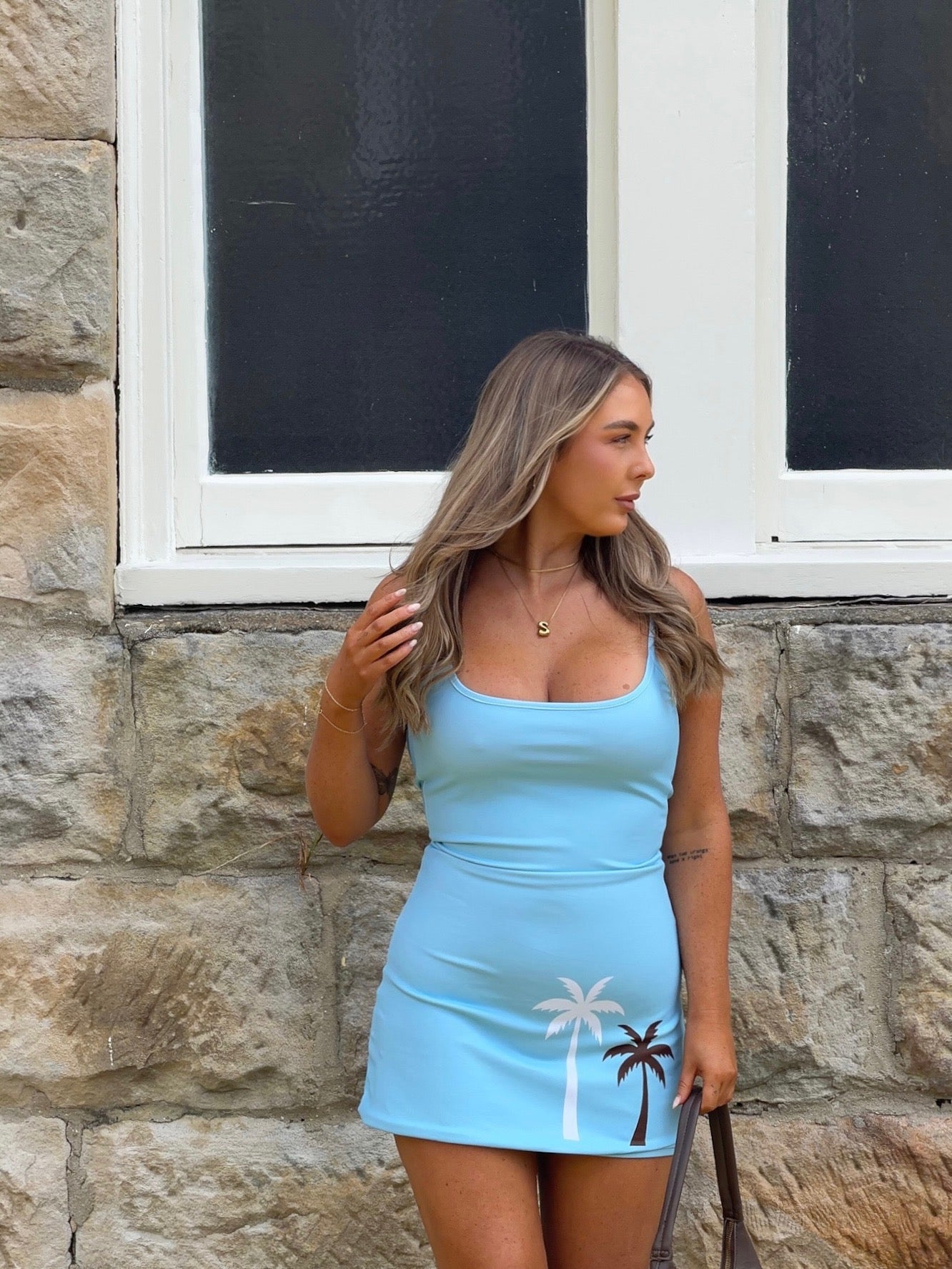 Flipside Mini Dress in Tropic Mocha