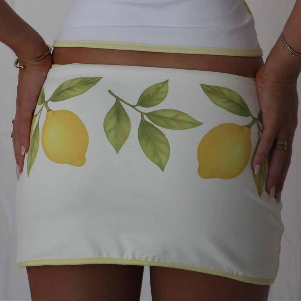 The Split Micro Mini Skirt in Lemon Drop