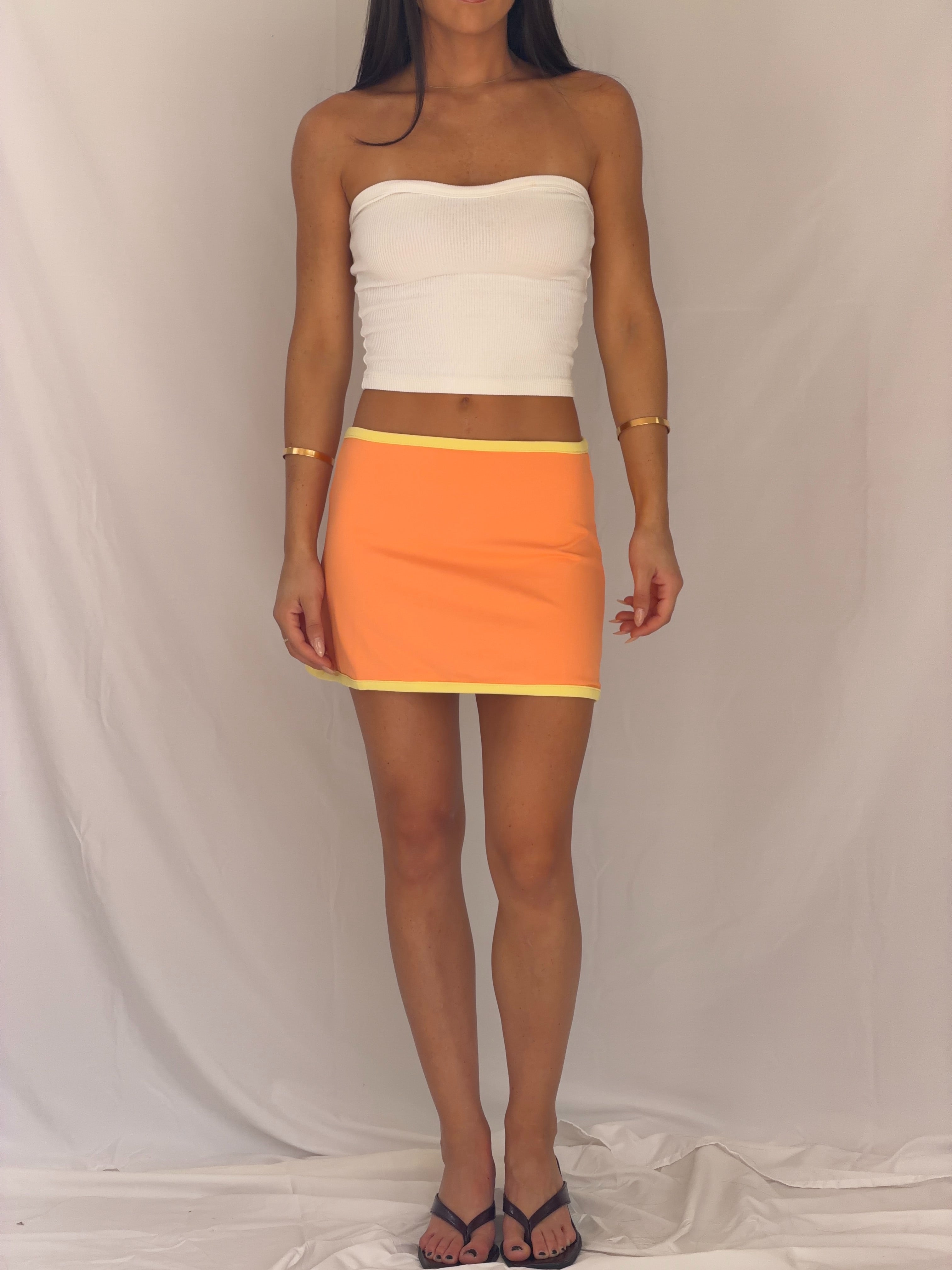 The Split Mini Skirt in Lemon Drop