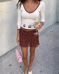 Cherry Reversible V-Neck Top