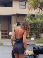 The Flipside Mini Dress in Midnight