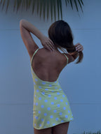 Flipside Mini Dress in Lemon Drop