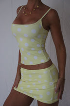The Split Micro Mini Skirt in Lemon Drop