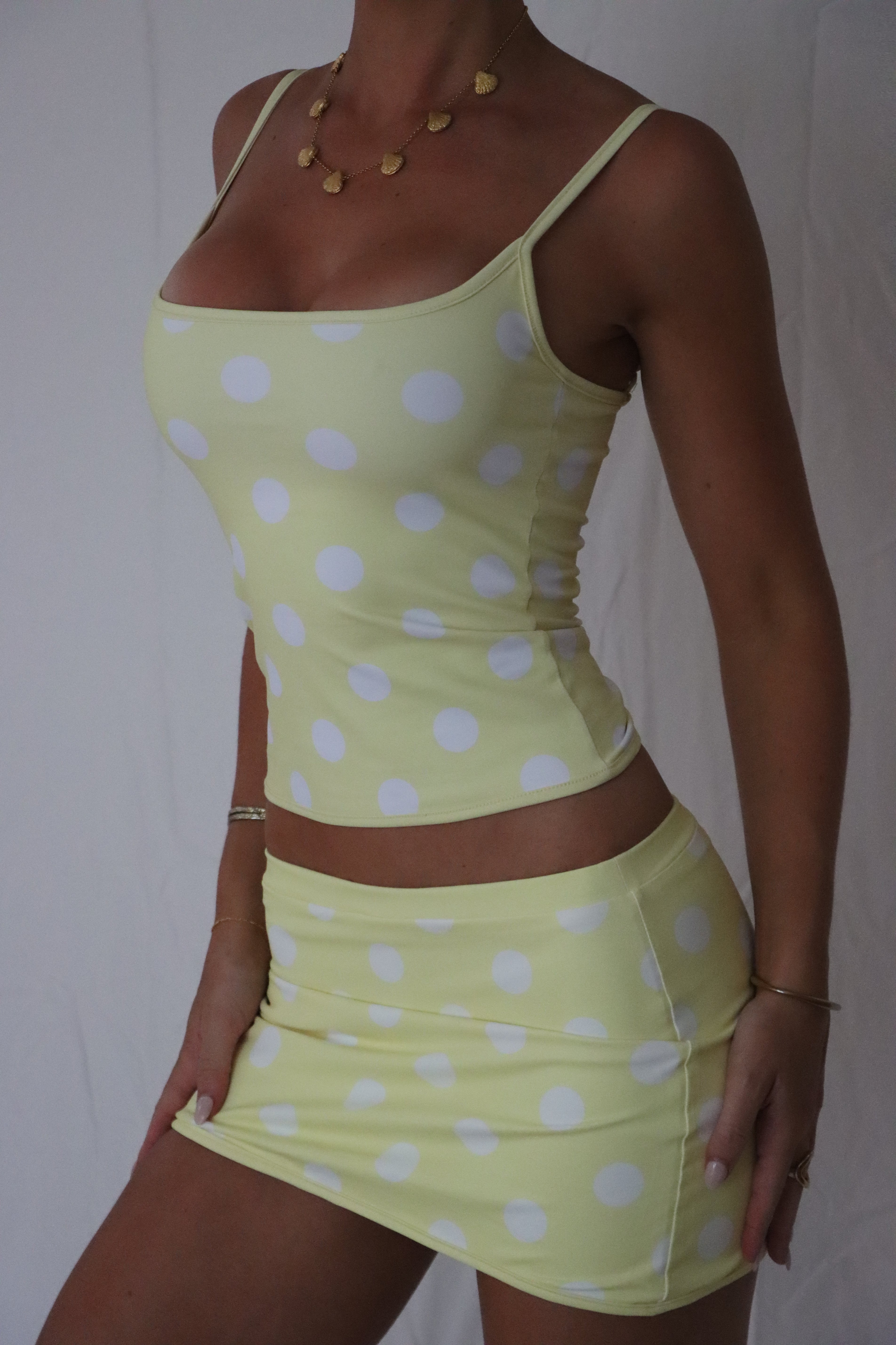 The Split Micro Mini Skirt in Lemon Drop