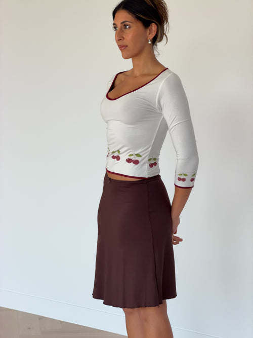 Cherry Reversible V-Neck Top