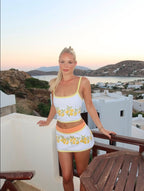 The Split Mini Skirt in Lemon Drop